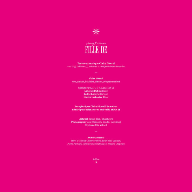 CLAIRE DITERZI - FILLE DE - Album Artwork by Pascal Blua - 2025